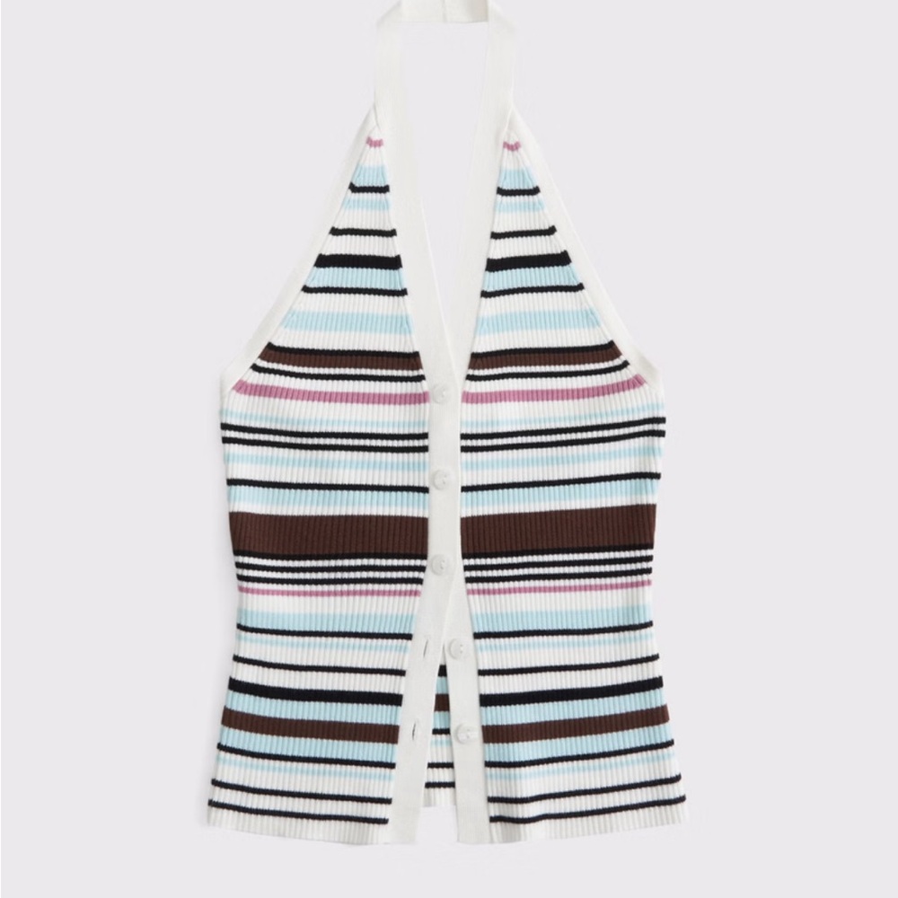 Ribbed halter sweater vest